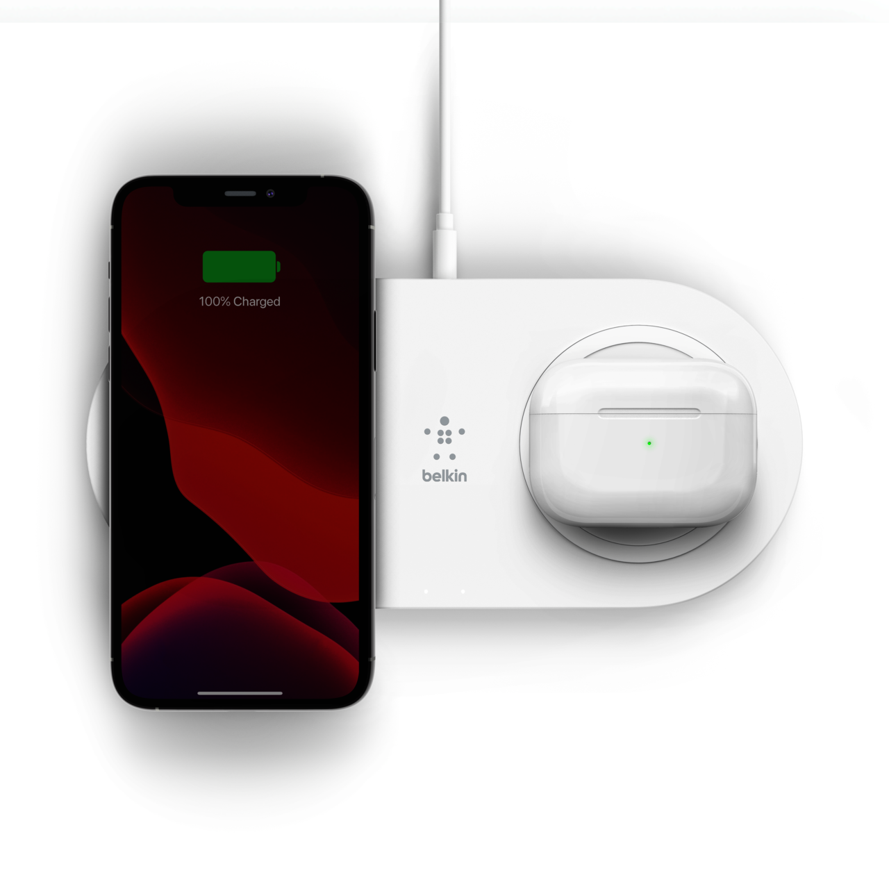 Belkin BoostCharge 15W Dual Wireless Charging Pads in White