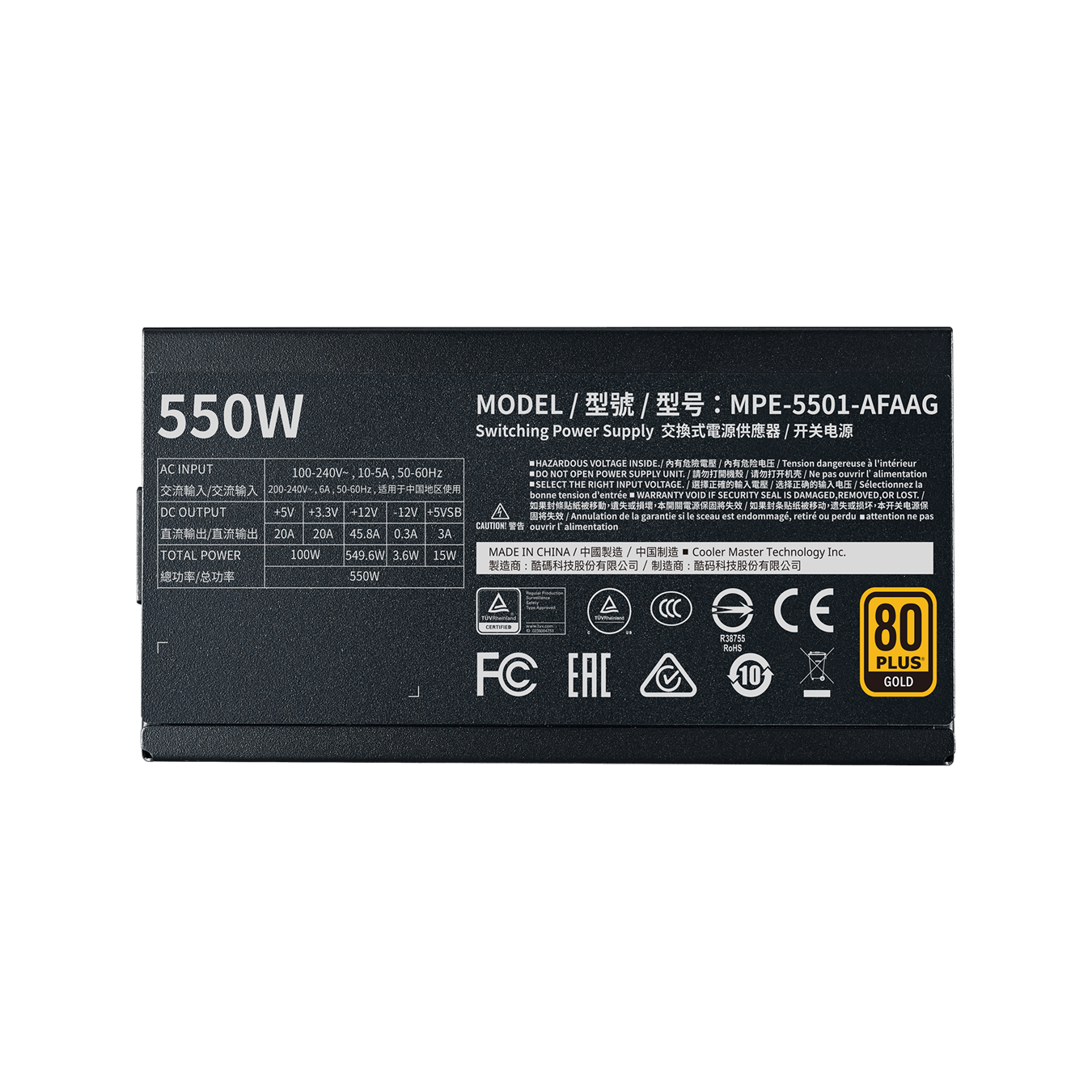 Cooler Master MWE Gold 550 V2 Full Modular 80 plus ATX PSU