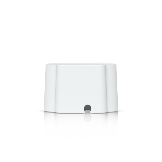 Rear view of the Ubiquiti UniFi Swiss Army Knife Table Stand showing the central cable-routing slot
