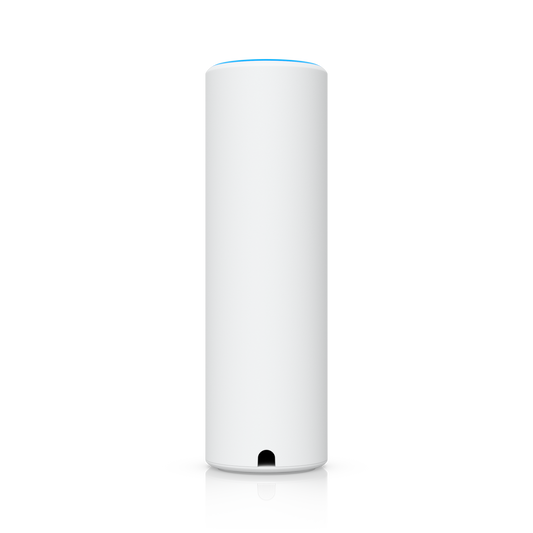 Rear view of Ubiquiti U7-Mesh UniFi U7 Mesh WiFi access point showing the cable exit notch at the base.
