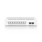 Ubiquiti USW-Pro-XG-8-PoE UniFi Pro XG 8 PoE Layer 3 Switch shown in a front view with visible ports and connection sockets.