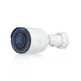 Front view of the Ubiquiti UVC-G6-Pro-Bullet-W UniFi G6 Pro Bullet 4K PoE+ Camera in White with the camera lens and sensor area visible.