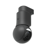 Front view of the Ubiquiti UVC-G6-PTZ-B UniFi G6 PTZ Pan-Tilt-Zoom 4K Dual-lens Camera in Black with the camera lens and sensor area visible.