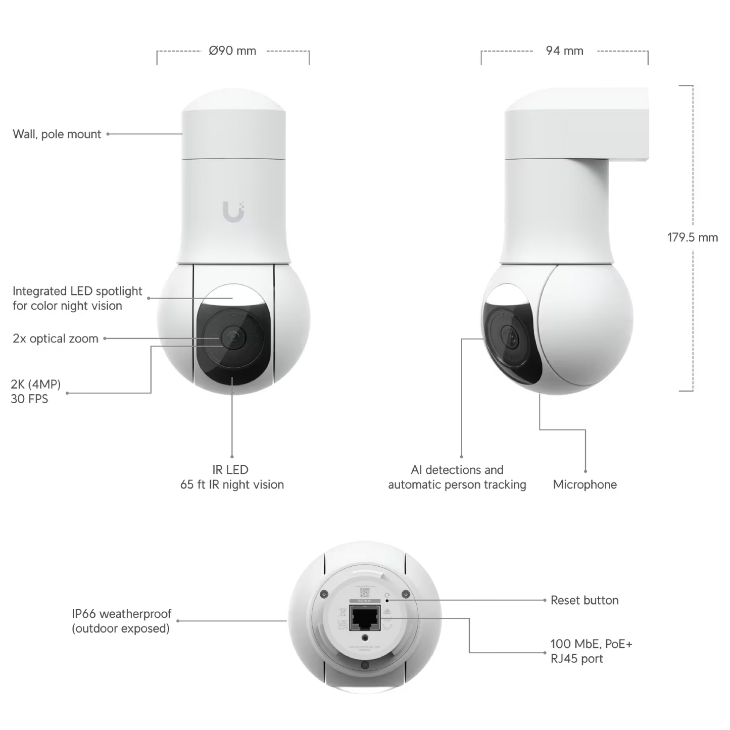 Ubiquiti UVC-G5-PTZ UniFi G5 PTZ Pan-Tilt-Zoom Camera