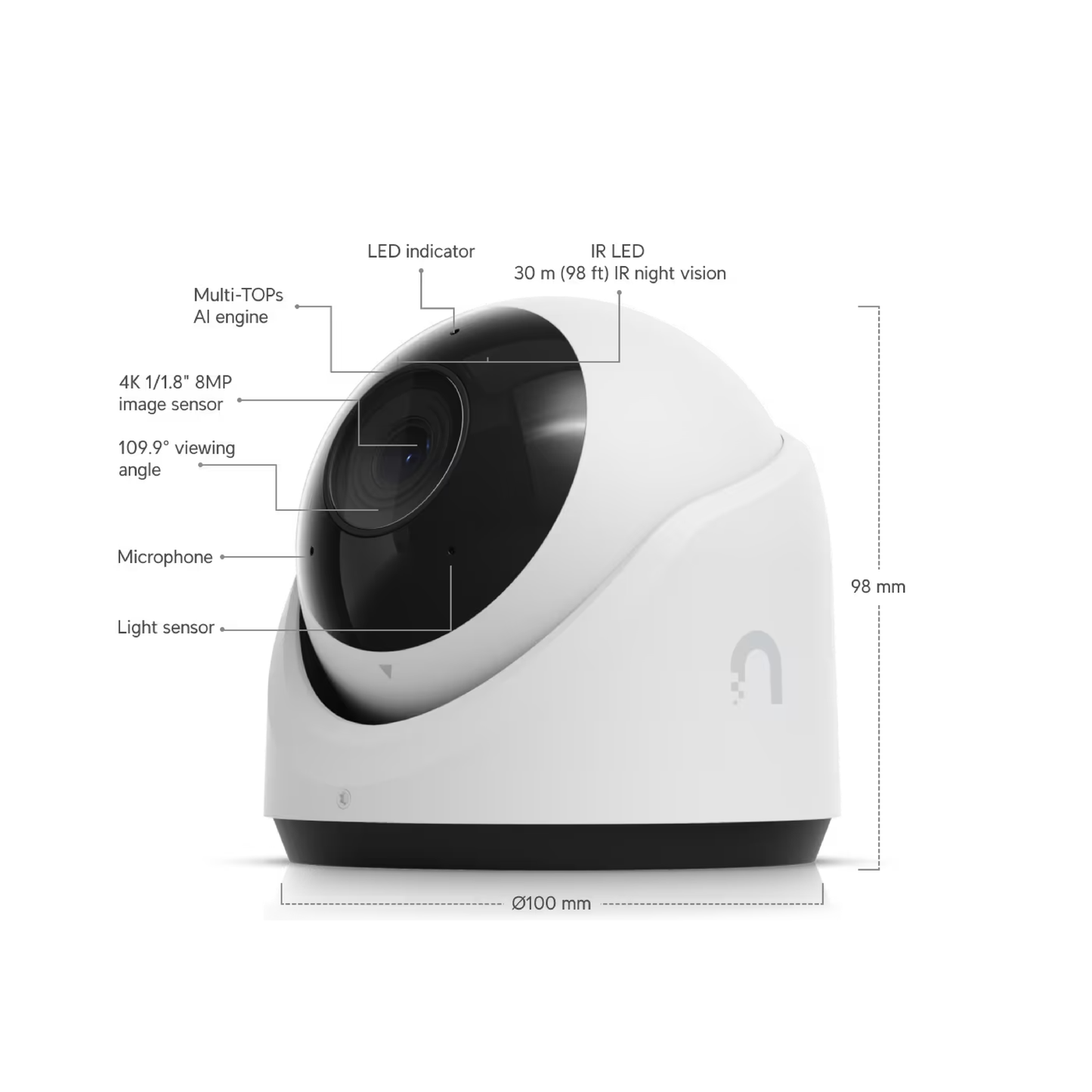 Ubiquiti UVC-G6-Turret-W UniFi G6 Turret 4K PoE Camera