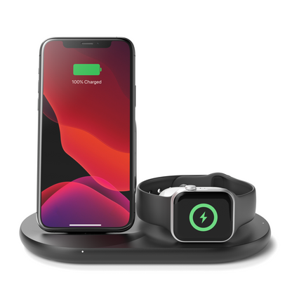 Belkin BoostCharge 3-in-1 Apple Wireless Charger in Black