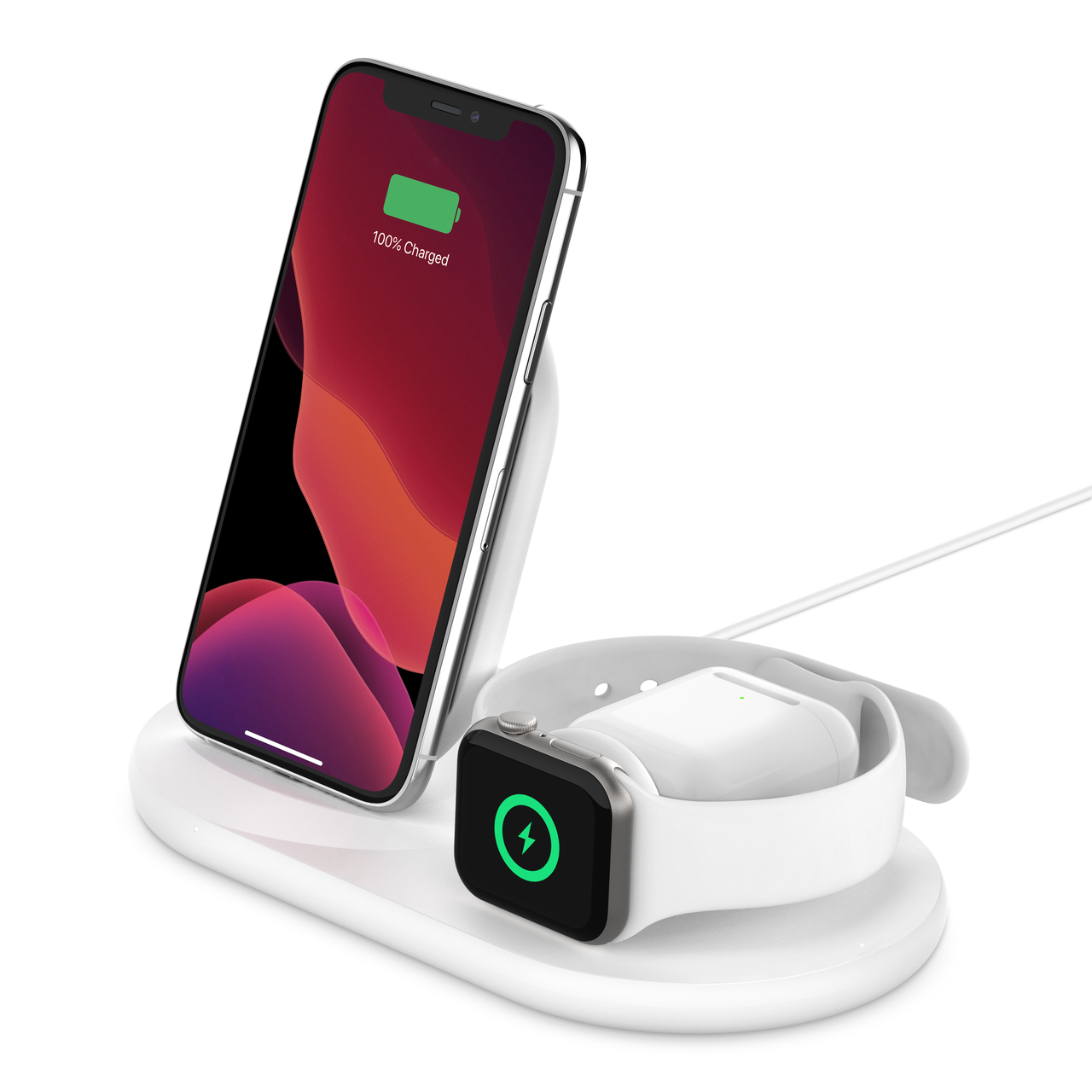 Belkin BoostCharge 3-in-1 Apple Wireless Charger in White