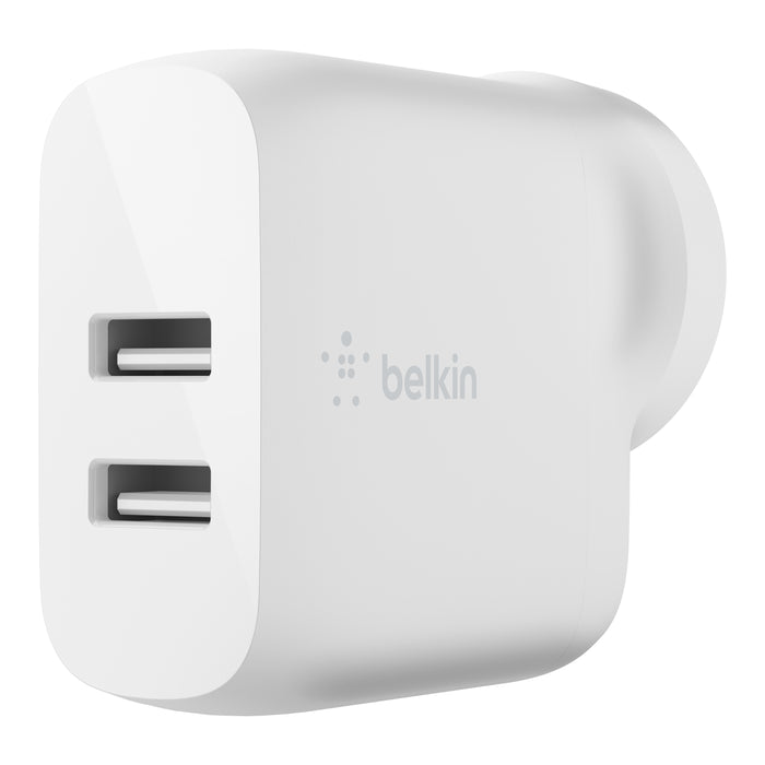 Belkin Dual USB-A Wall Charger 24W with USB-A to Micro-USB cable