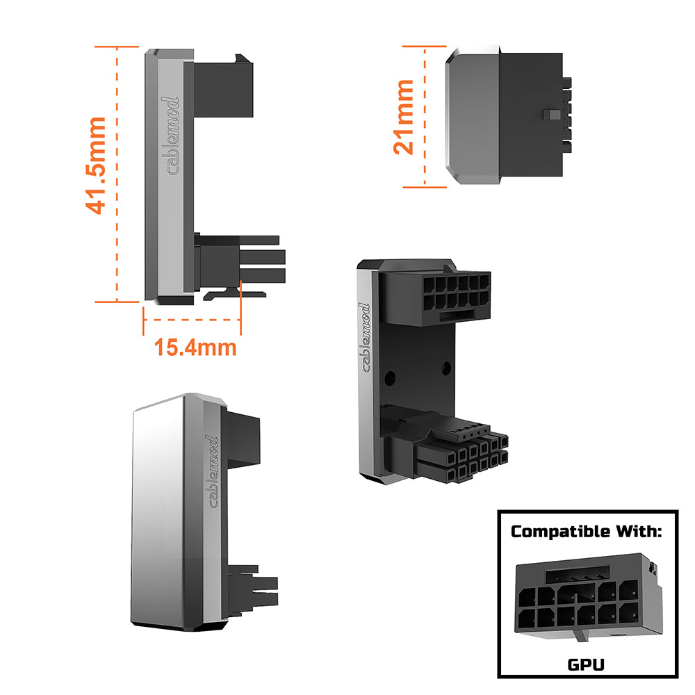 CableMod 12VHPWR 180 Degree Angled Adapter – Variant B