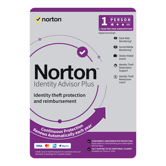 Norton Identity Advisor Plus | 1 User | 1 Year
