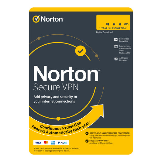 Norton Secure VPN | 1 User | 3 or 5 Devices | 1 Year