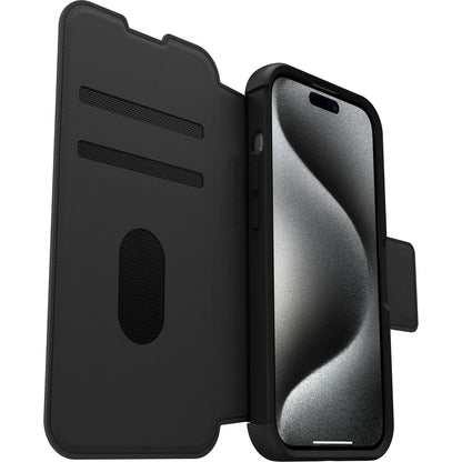 OtterBox iPhone 15 Pro MagSafe Case Folio Shadow Black