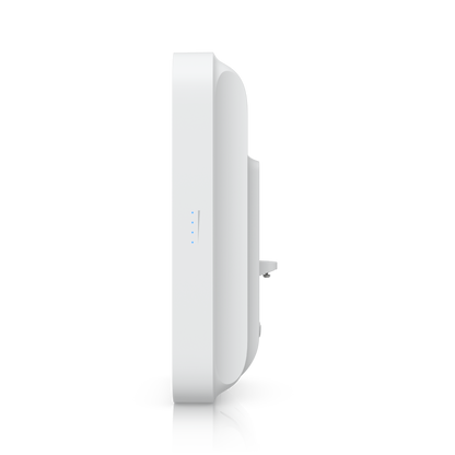 Ubiquiti U5G-Max-Outdoor UniFi 5G Max Outdoor side profile showing four signal strength LEDs and contoured rear housing.