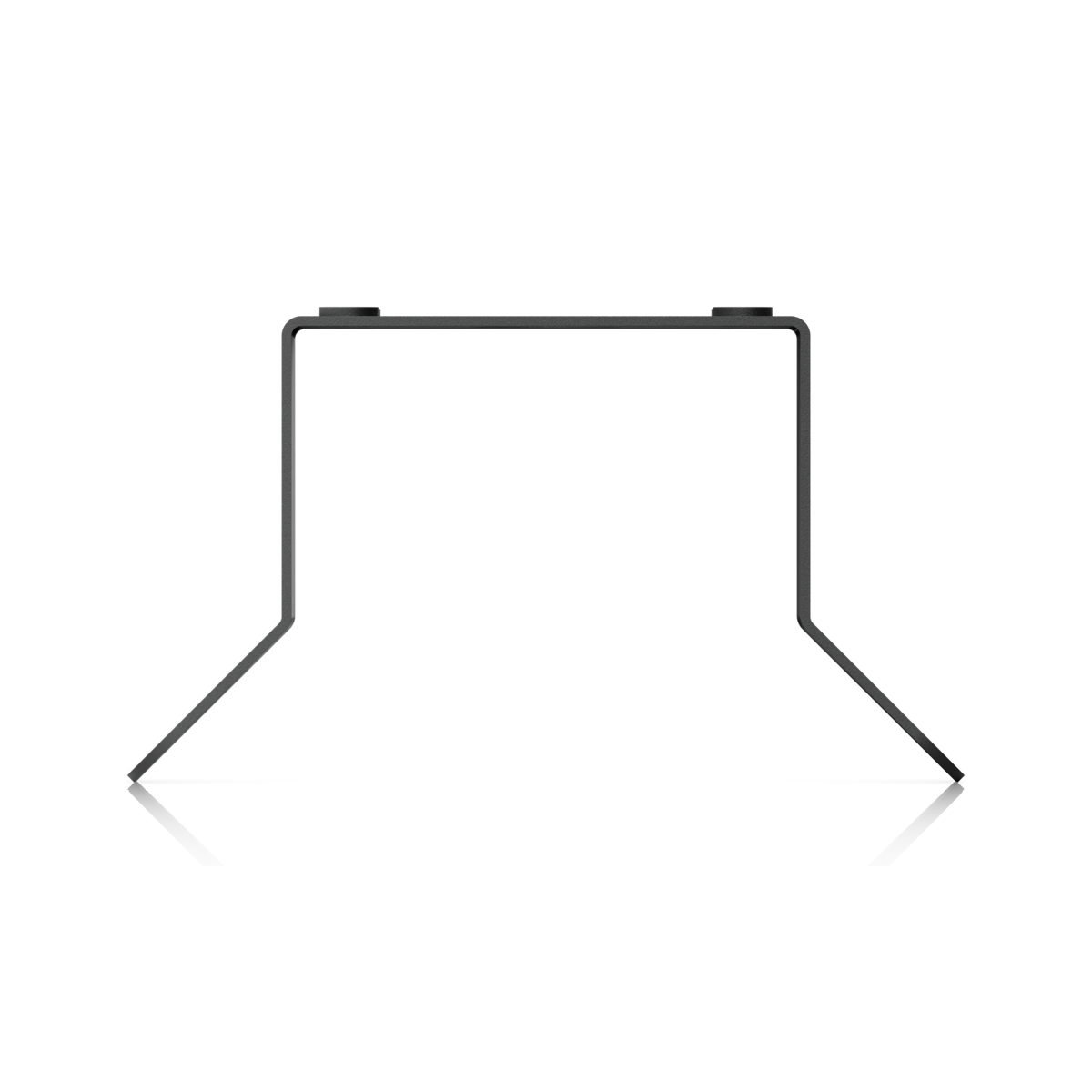 Top profile of the mounting adaptor for the Ubiquiti UACC-AI-MS-4-AM-B UniFi AI Multi Sensor 4 black camera arm mount, showing its angled side flanges.