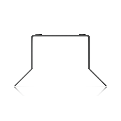 Top profile of the mounting adaptor for the Ubiquiti UACC-AI-MS-4-AM-B UniFi AI Multi Sensor 4 black camera arm mount, showing its angled side flanges.