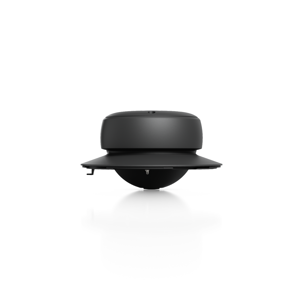 Ubiquiti UACC-AI-MS-4-AM-B UniFi AI Multi Sensor 4 black camera arm mount, front view showing the wide camera mounting flange.
