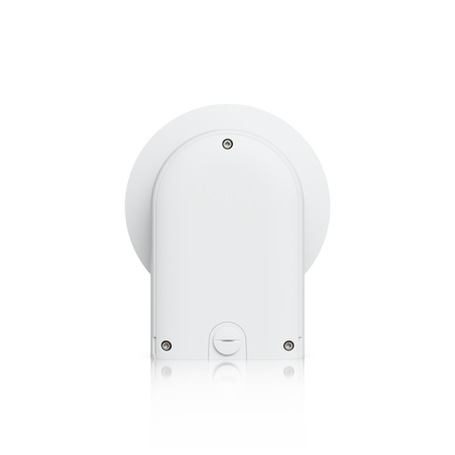 Ubiquiti UACC-AI-MS-4-AM-W UniFi AI Multi Sensor 4 camera arm mount in white, top view showing the cover, recessed screws and cable entry cap.