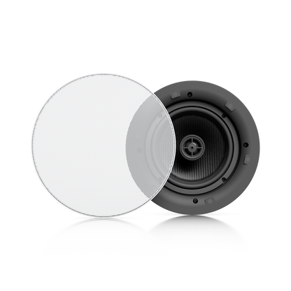 Ubiquiti UACC-In-Ceiling-Speaker UniFi In-Ceiling Speaker with grille removed to reveal woofer and centre tweeter