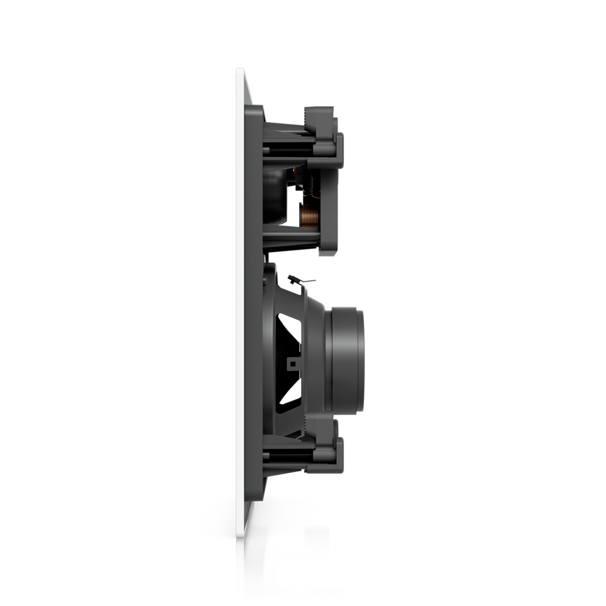 Ubiquiti UACC-In-Wall-Speaker UniFi In-Wall Speaker side profile showing recessed driver assembly and mounting hardware