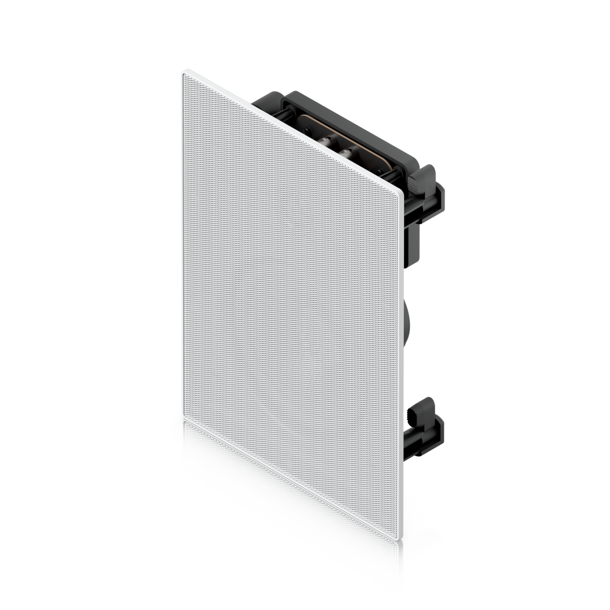 Ubiquiti UACC-In-Wall-Speaker UniFi In-Wall Speaker front three-quarter view with slim grille and recessed mounting assembly