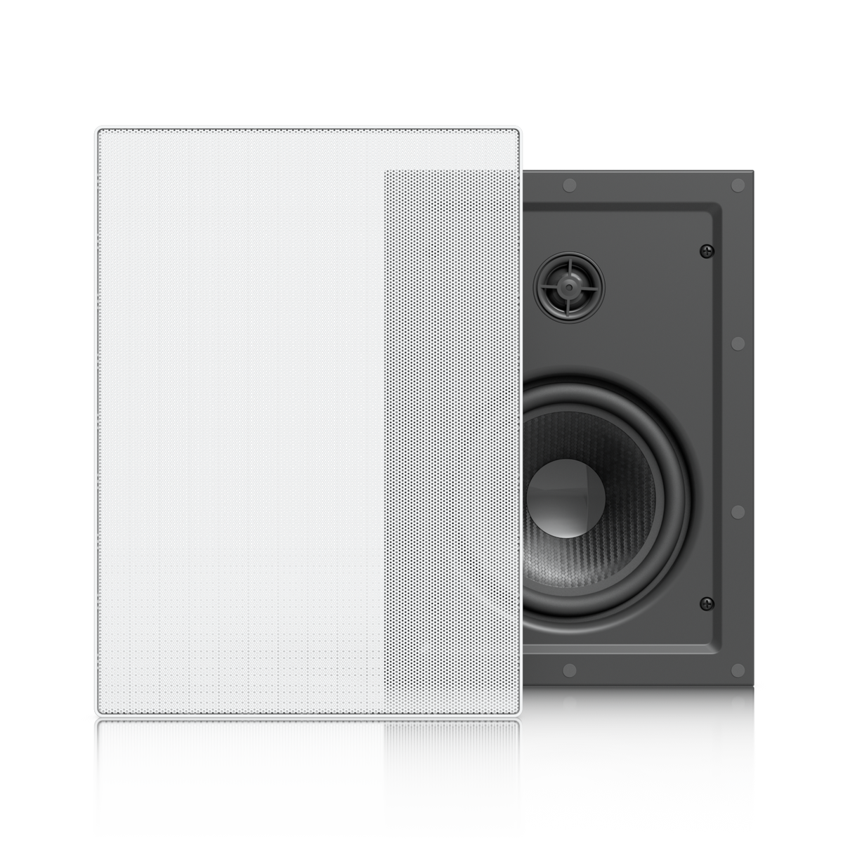 Ubiquiti UACC-In-Wall-Speaker UniFi In-Wall Speaker with grille removed to reveal tweeter and woofer