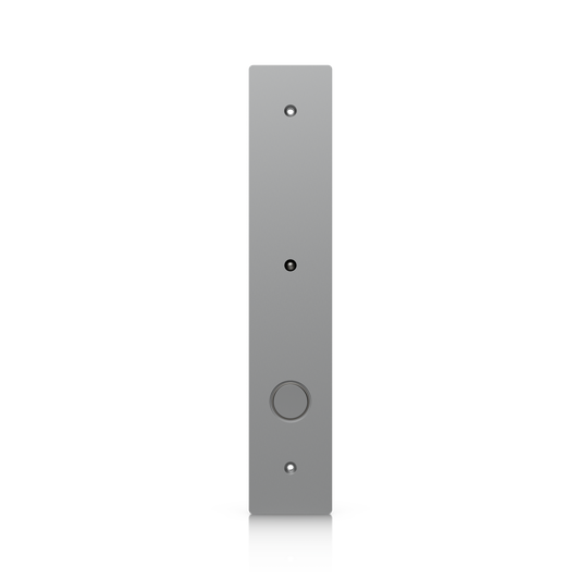 Ubiquiti UACC-Lock-Bolt-Secure UniFi Fail-Secure Bolt Lock front view showing LED indicator, drop bolt and mounting holes
