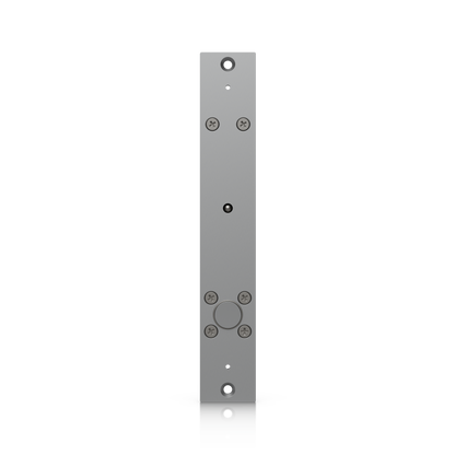 Ubiquiti UACC-Lock-Bolt-Secure UniFi Fail-Secure Bolt Lock mounting plate view with electric bolt and securing screws