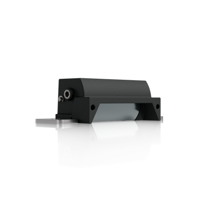 Ubiquiti UACC-Lock-Strike-Safe-15mm UniFi Standard 15mm Fail-Safe Strike Lock, low angled view showing curved latch keeper and fixing holes
