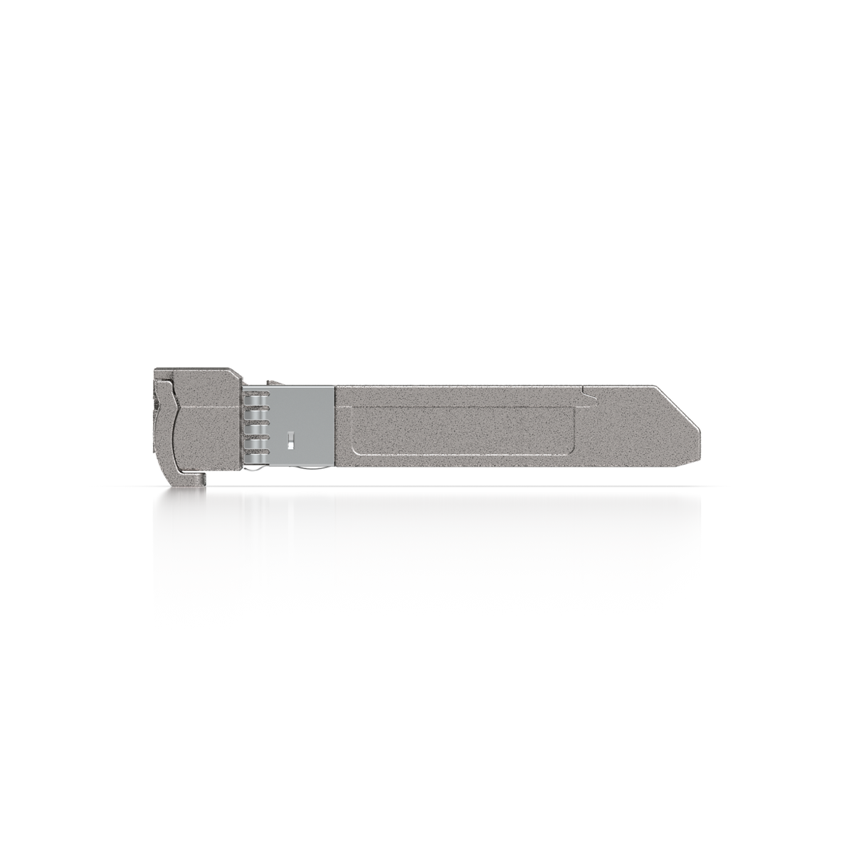 Ubiquiti UACC-OM-SFP10-1470 UniFi 10G CWDM single-mode optical module side profile showing the compact SFP+ housing and locking mechanism.