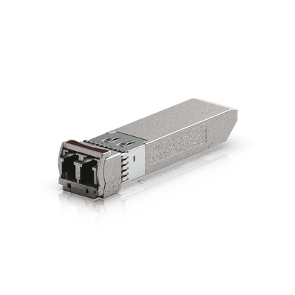 Ubiquiti UACC-OM-SFP10-1490 UniFi 10G CWDM Single-Mode Optical Module front three-quarter view with dual LC interface and release latch