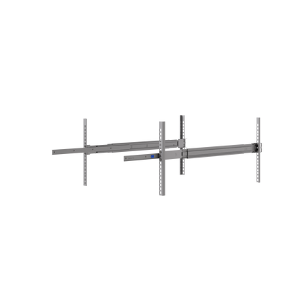 Ubiquiti UACC-Rack-Rails-Slide installed in a rack with one telescoping rail extended forward