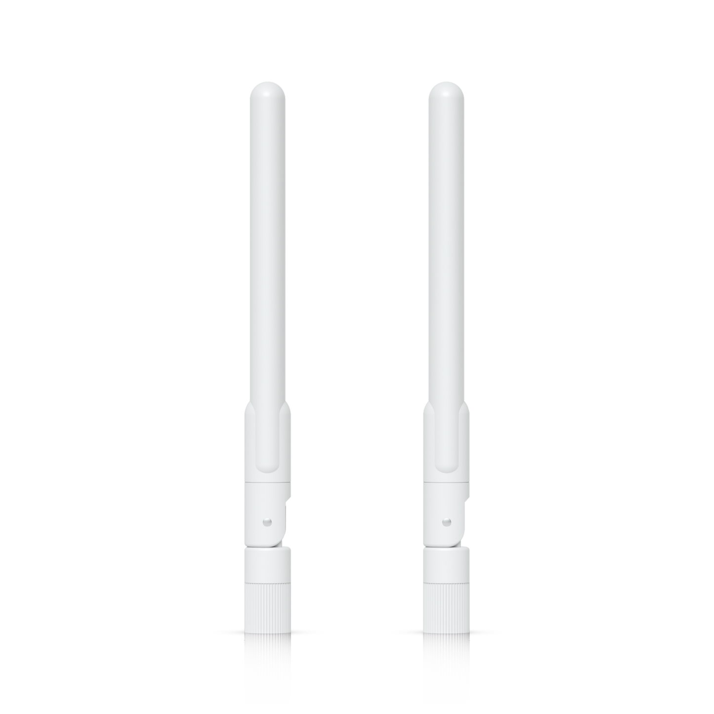 Ubiquiti UniFi Swiss Army Knife Omni Antenna pair showing adjustable pivot joints and connector bases