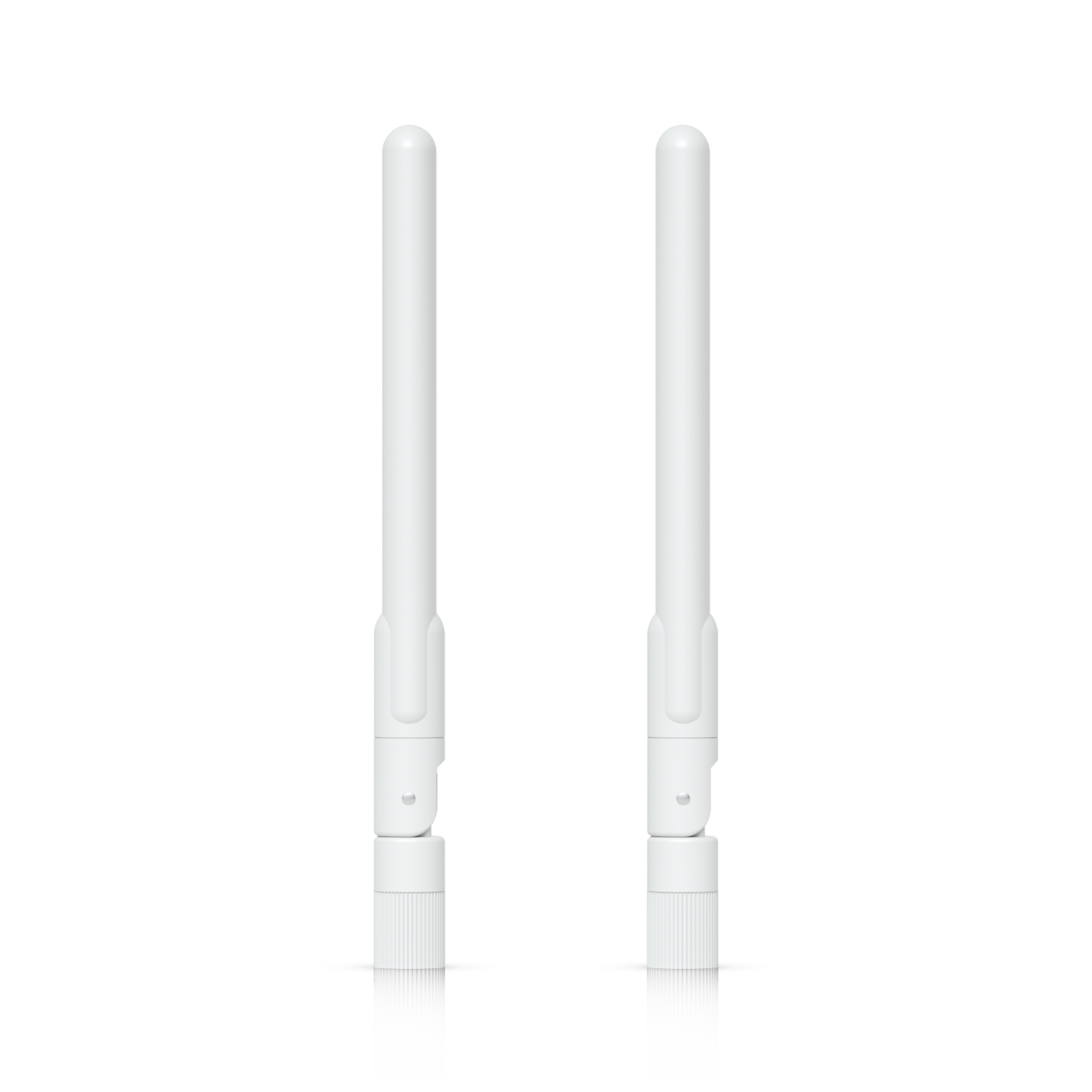 Ubiquiti UniFi Swiss Army Knife Omni Antenna pair showing adjustable pivot joints and connector bases