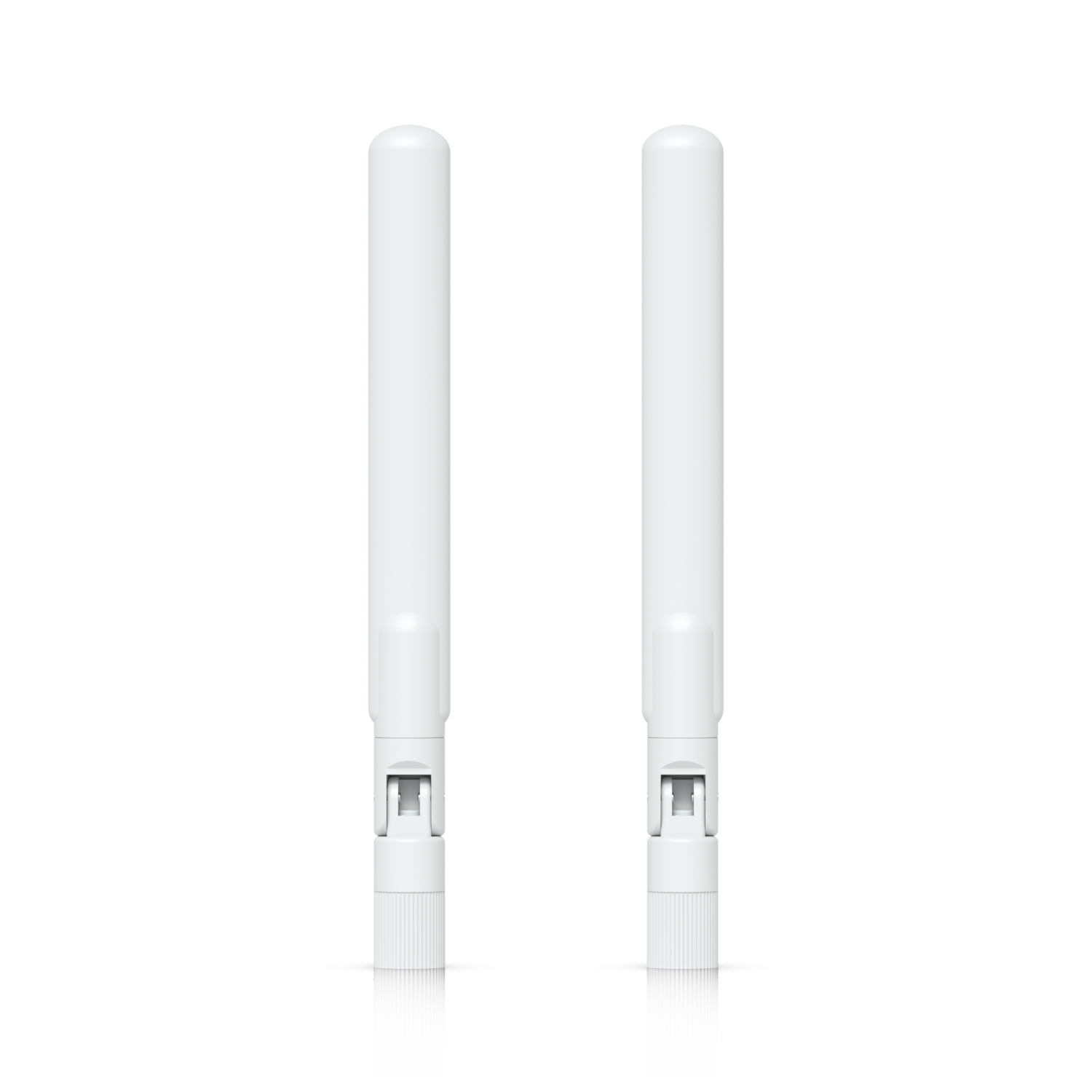 Rear view of two Ubiquiti UACC-UK-Ultra-Omni-Antenna-AO antennas with hinged mounting joints