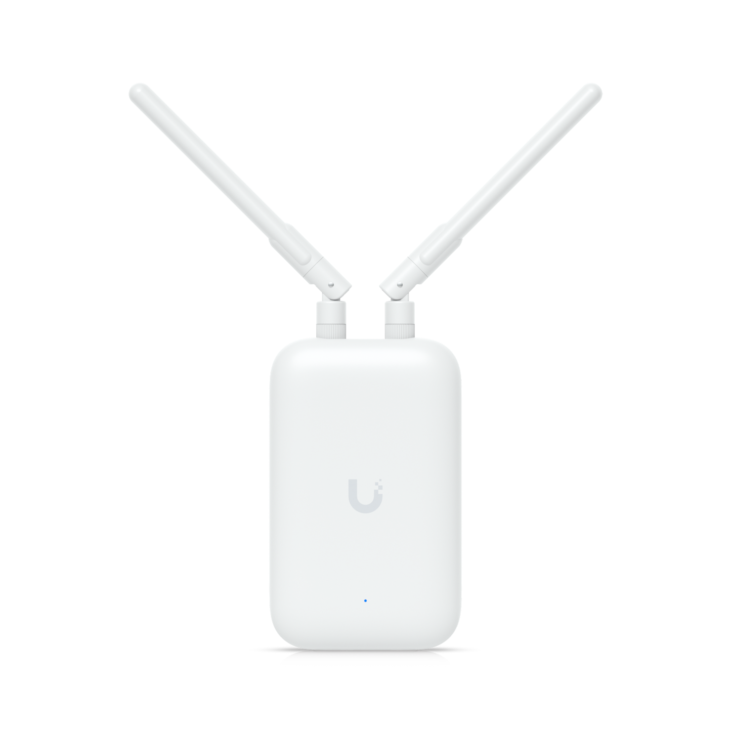 Ubiquiti UniFi Swiss Army Knife Ultra fitted with dual omni antennas angled outward