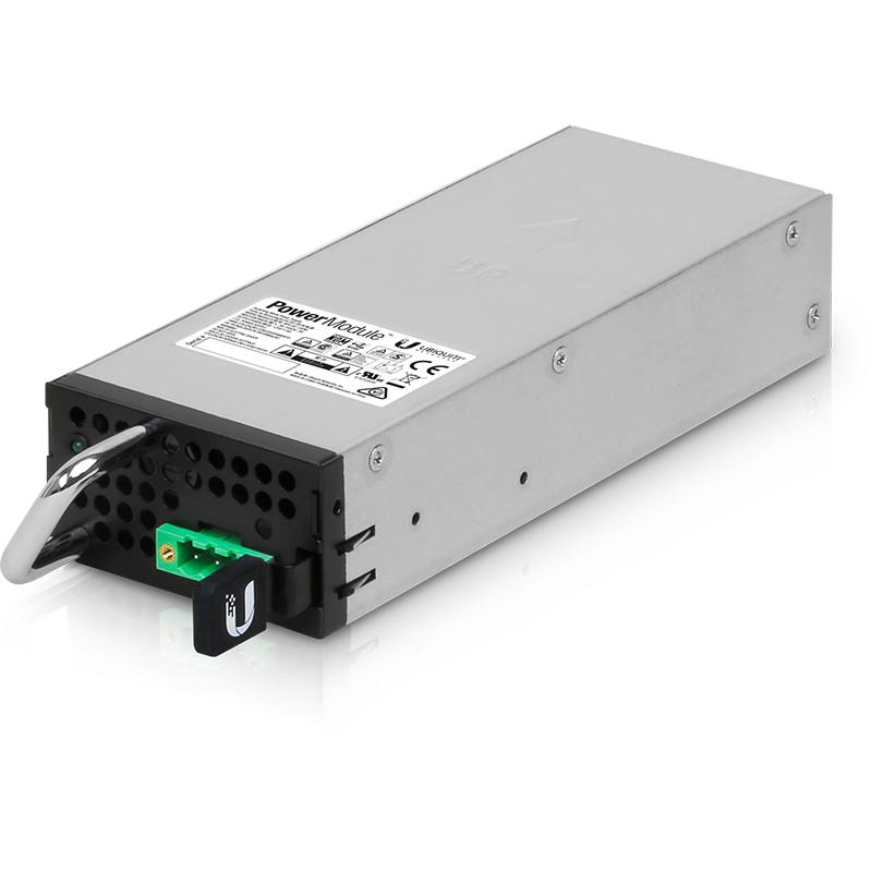 Ubiquiti RPS-AC-100W UISP 100W Power Supply RPS-DC-100W shown in a three-quarter view with the outer housing visible.