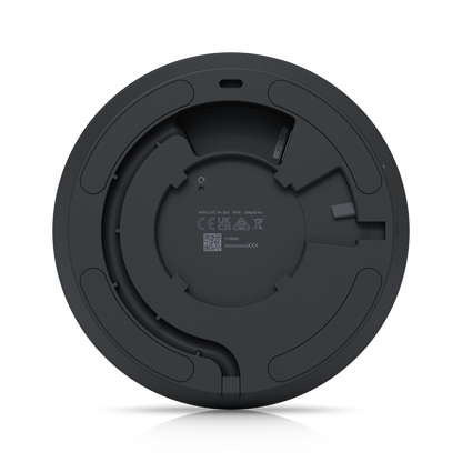 Back plate view of the Ubiquiti UVC-AI-360 UniFi AI 360 Camera in Black with markings