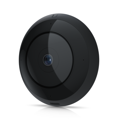 Angled front view of the Ubiquiti UVC-AI-360 UniFi AI 360 Camera in Black