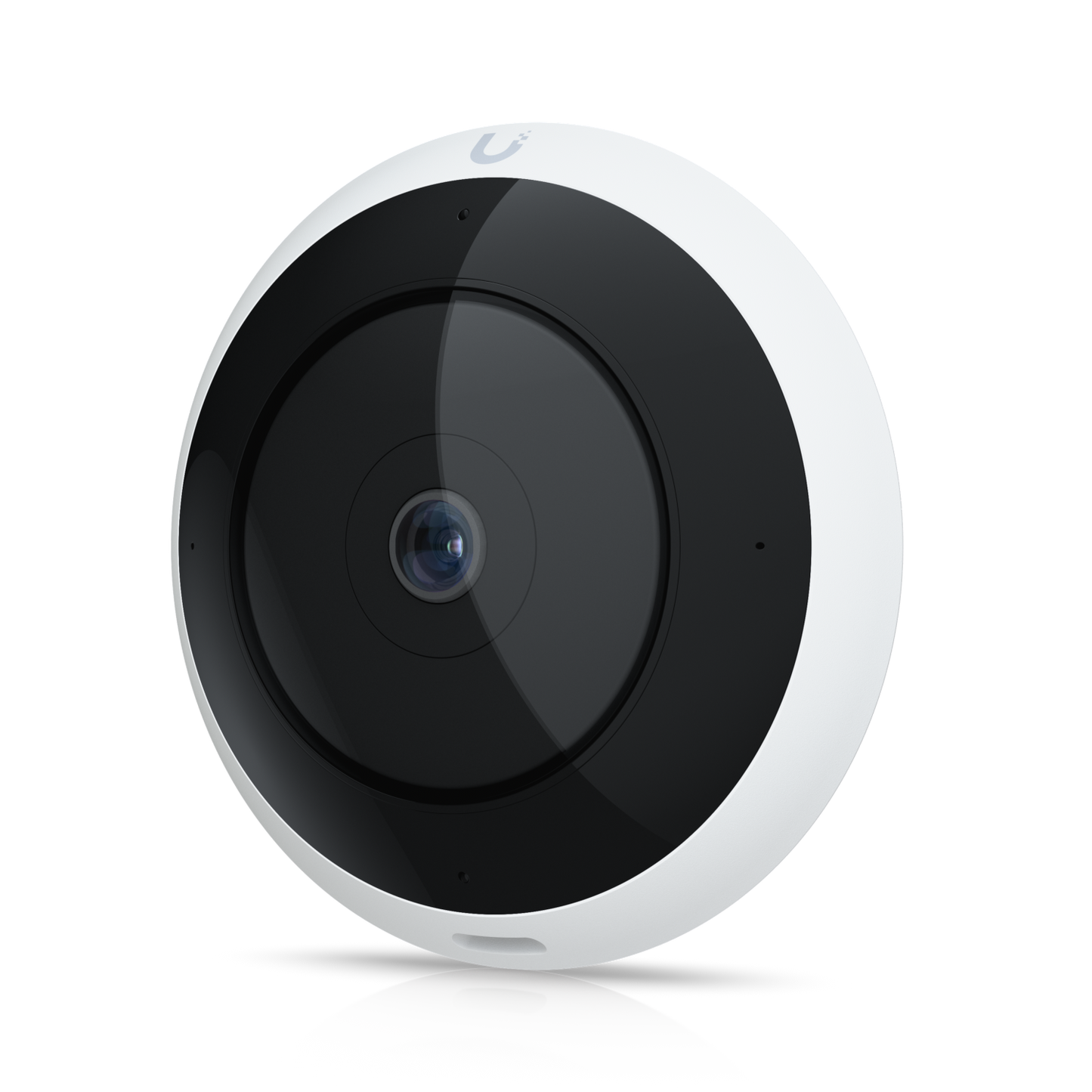 Angled front view of the Ubiquiti UVC-AI-360 UniFi AI 360 Camera in White