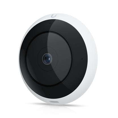 Angled front view of the Ubiquiti UVC-AI-360 UniFi AI 360 Camera in White