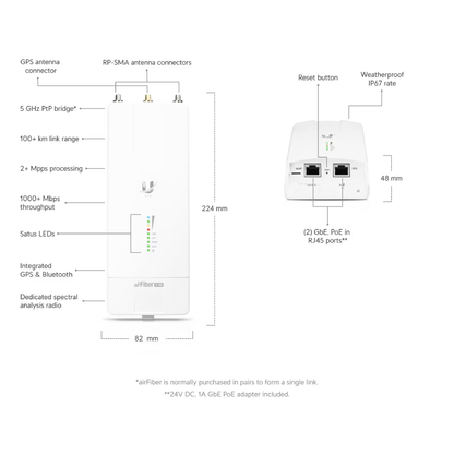 Ubiquiti AF-5XHD UISP airFiber 5XHD Radio