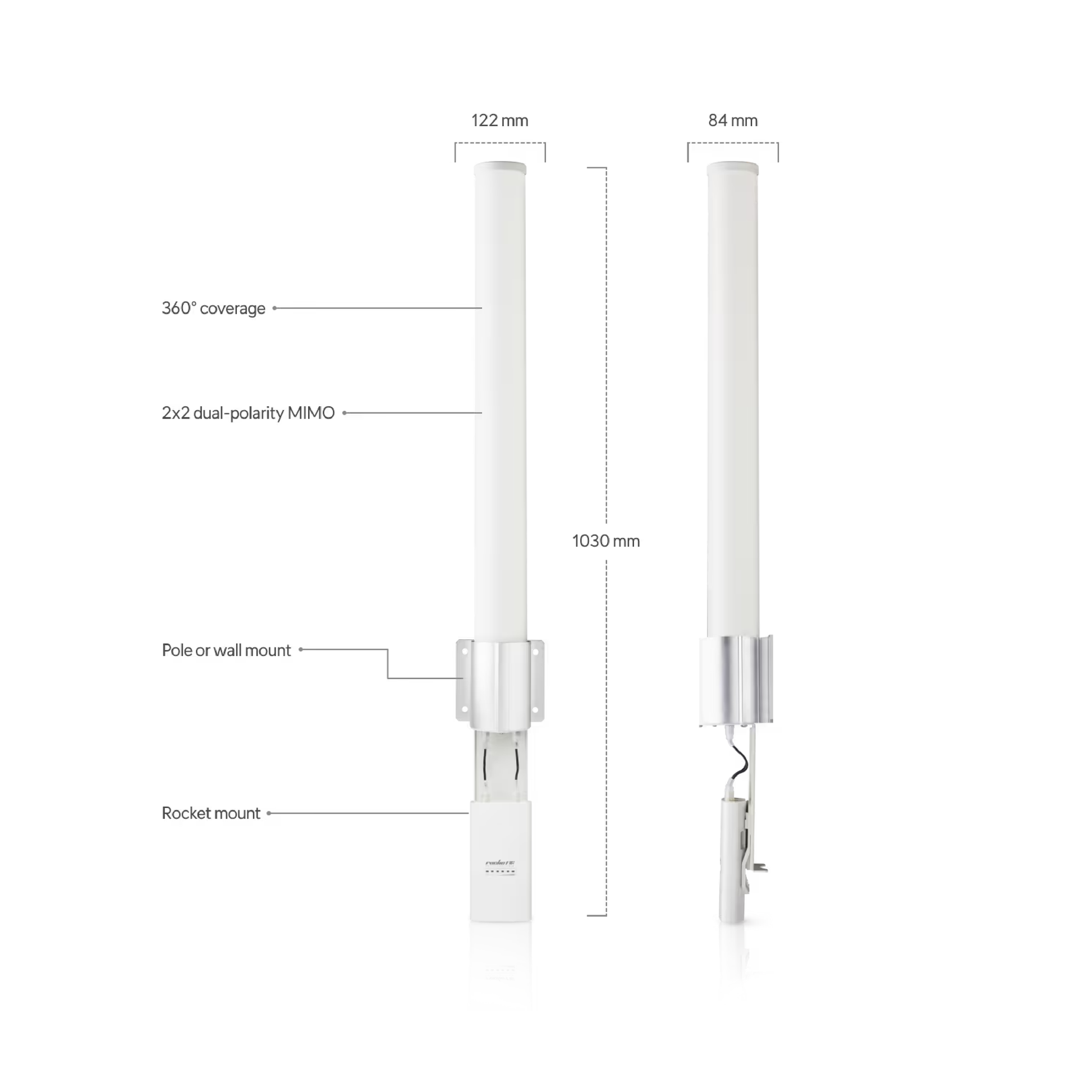 Ubiquiti AMO-2G10 UISP airMAX 2.4 GHz 10 dBi Omni Antenna