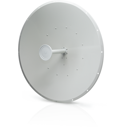 Ubiquiti RD-5G airMAX AC 5 GHz 30/34 dBi RocketDish Antenna RD-5G34 shown in a three-quarter view with the outer housing visible.