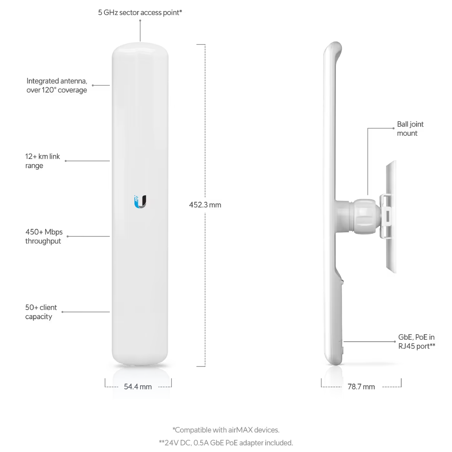 Ubiquiti LAP-120 UISP airMAX Lite AP 5 GHz Access Point