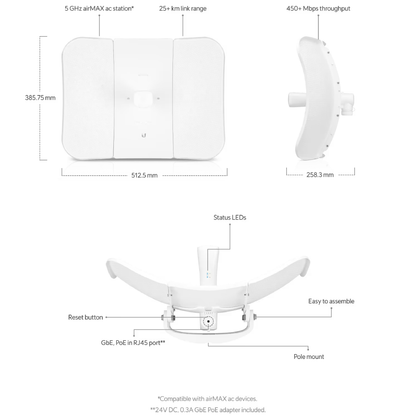 Ubiquiti LBE-5AC-LR airMAX LiteBeam 5AC Long-Range Station