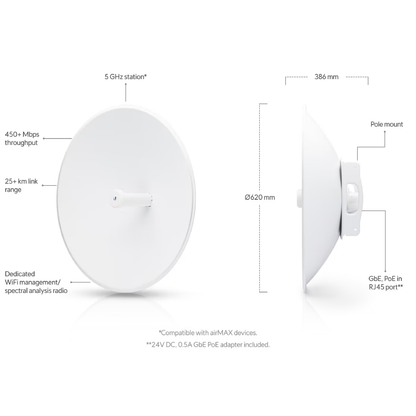 Ubiquiti PBE-5AC-620 UISP airMAX PowerBeam 5AC 620 Bridge