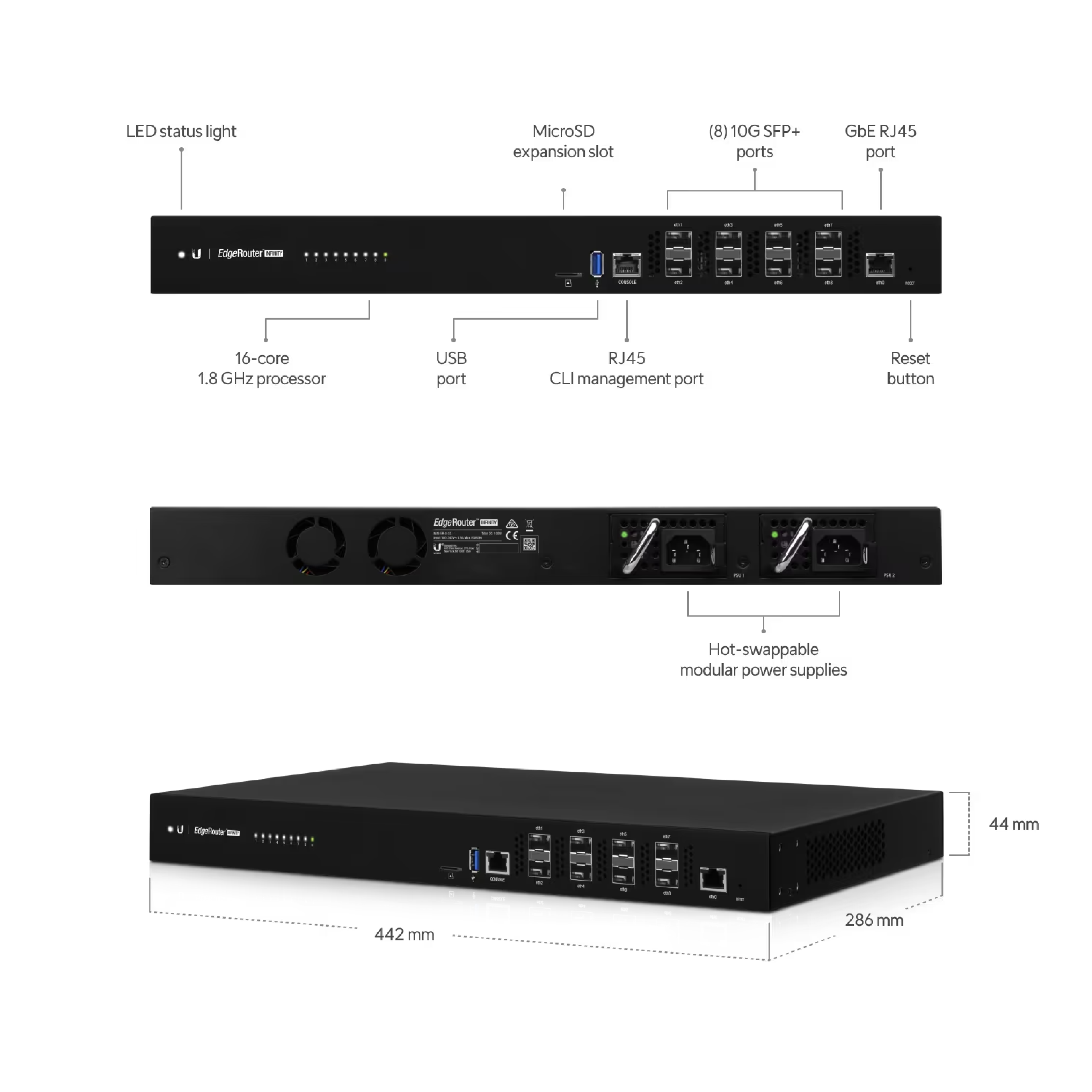 Ubiquiti EdgeRouter Infinity | UISP EdgeMAX Routing | ER-8-XG