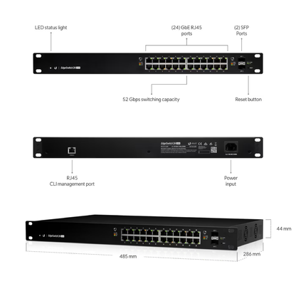 Ubiquiti ES-24-250W UISP EdgeSwitch 24 PoE Layer 2/3 Switch