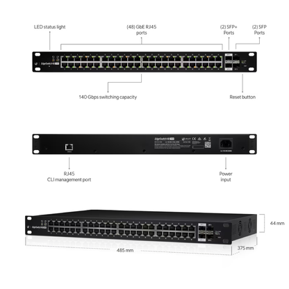 Ubiquiti ES-48-750W UISP EdgeSwitch 48 PoE Layer 2/3 Switch