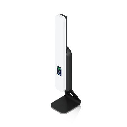 Ubiquiti U5G UniFi 5G Backup on a black desktop stand with the front status display visible